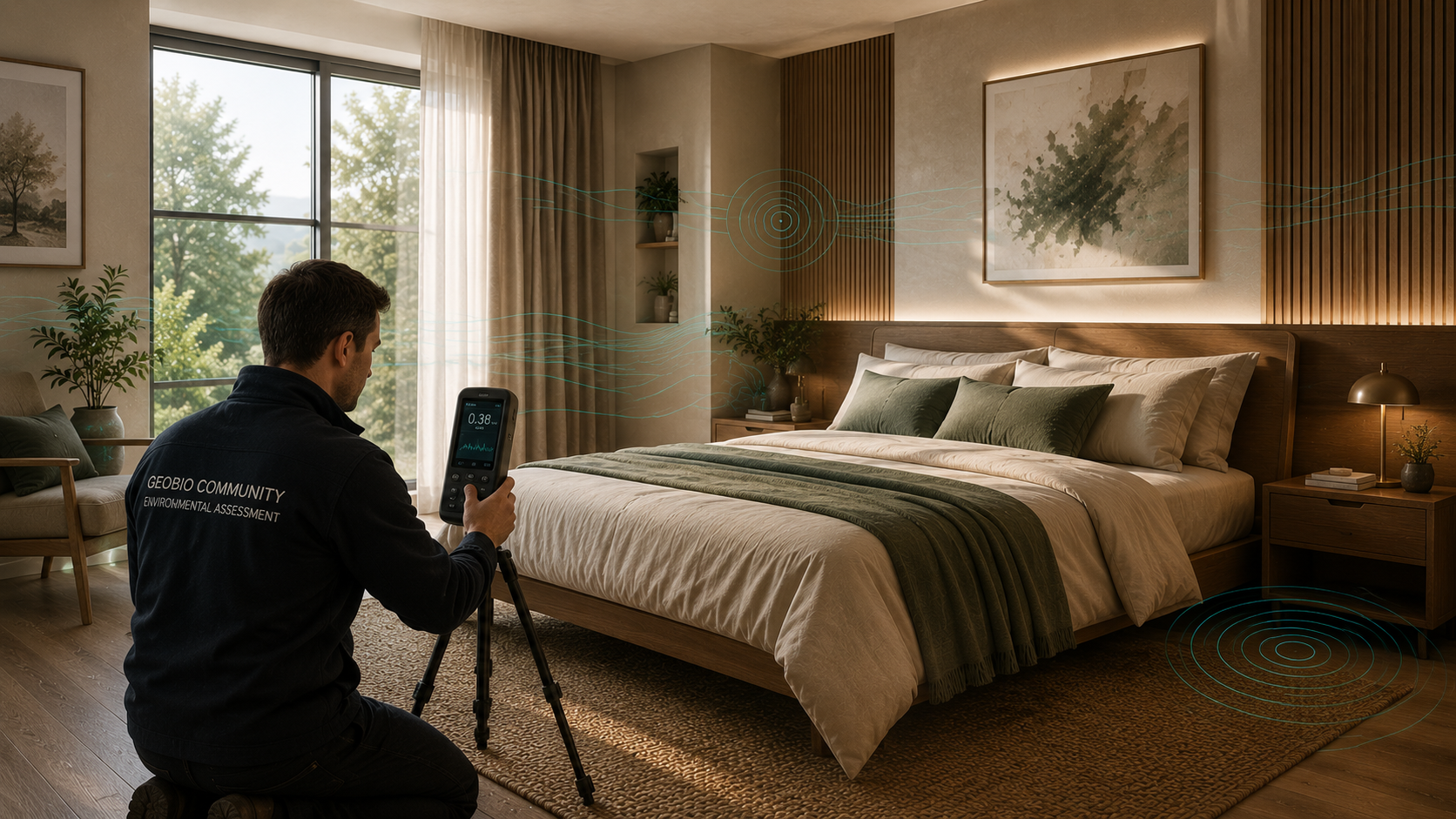 Environmental assessment and electromagnetic field measurements in a bedroom